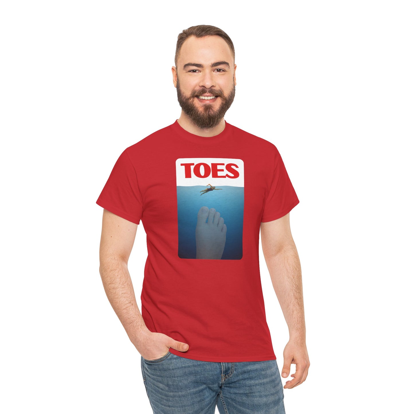"Toes" (Jaws) Funny Unisex Heavy Cotton Tee