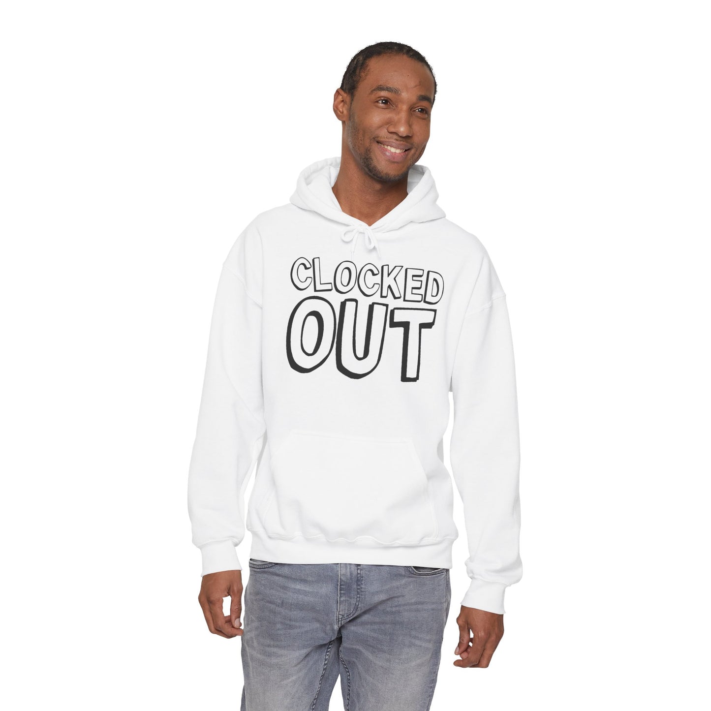 "Clocked Out" Unisex Heavy Blend™ Hooded Sweatshirt - Front Only