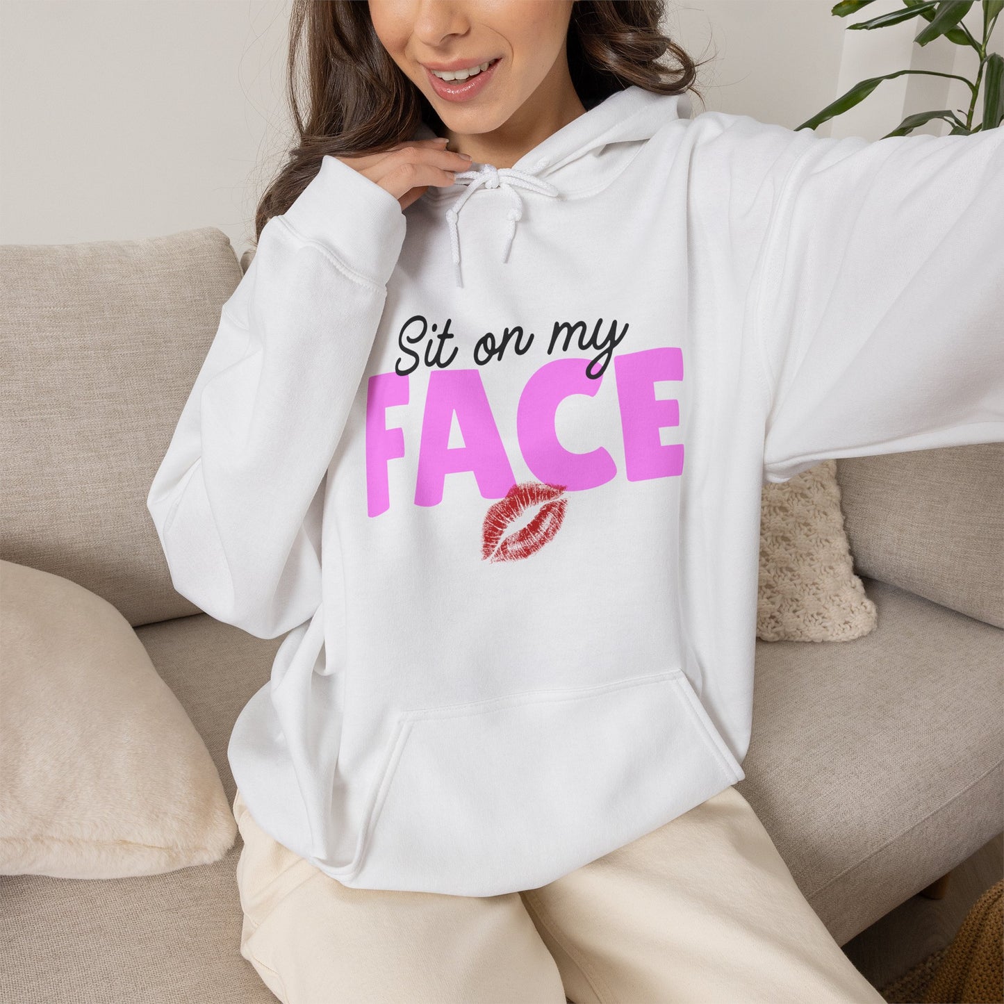 "Sit On My Face" Funny Unisex Heavy Blend™ Hooded Sweatshirt