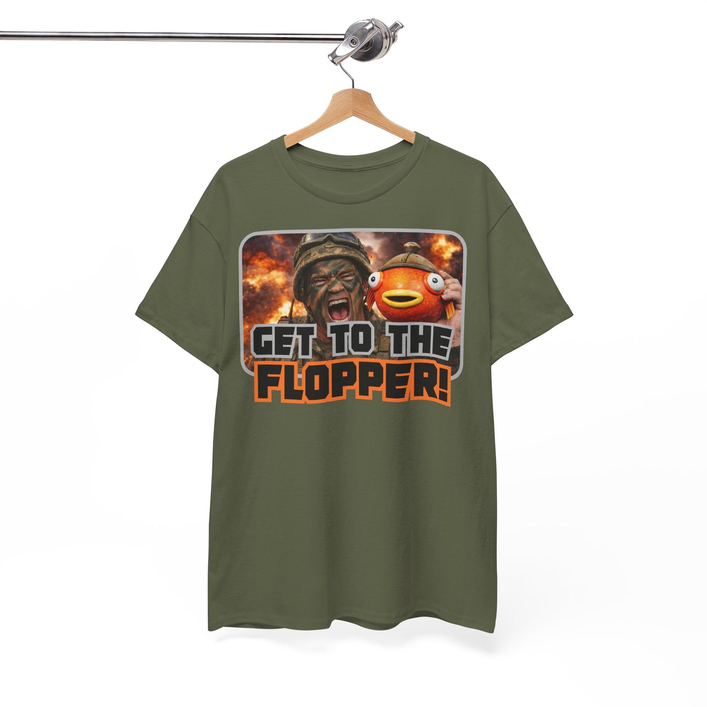 "Get To The Flopper!" Funny Unisex Heavy Cotton Tee