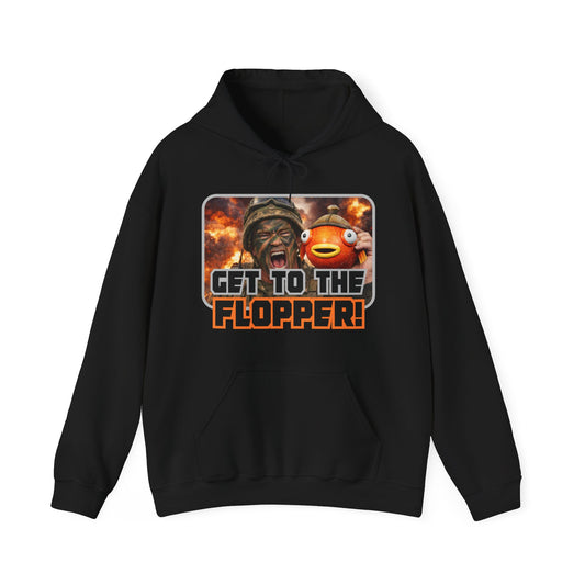 "Get To The Flopper!" Funny Unisex Heavy Blend™ Hooded Sweatshirt