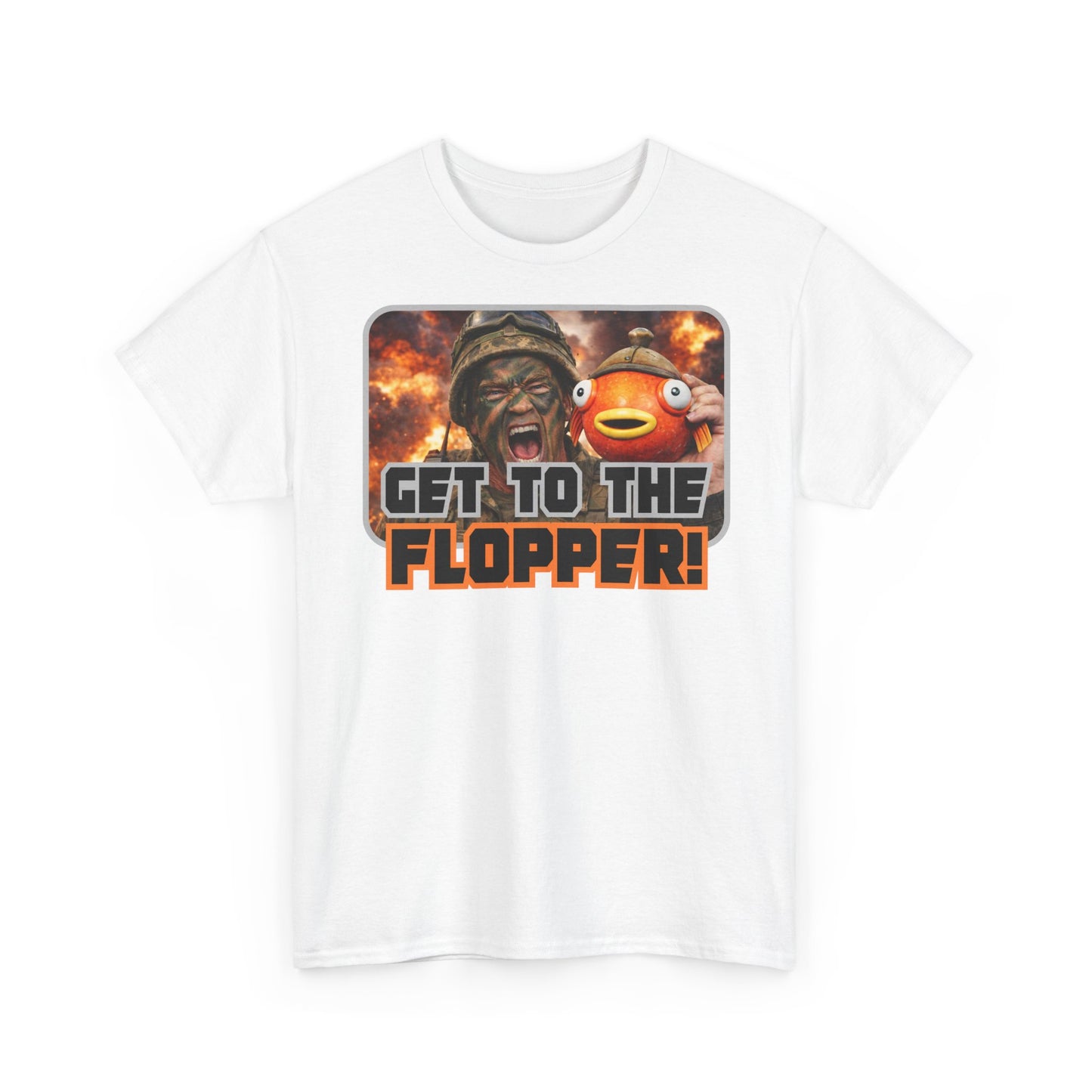 "Get To The Flopper!" Funny Unisex Heavy Cotton Tee