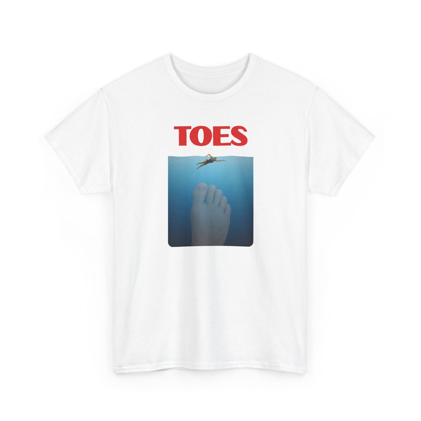 "Toes" (Jaws) Funny Unisex Heavy Cotton Tee