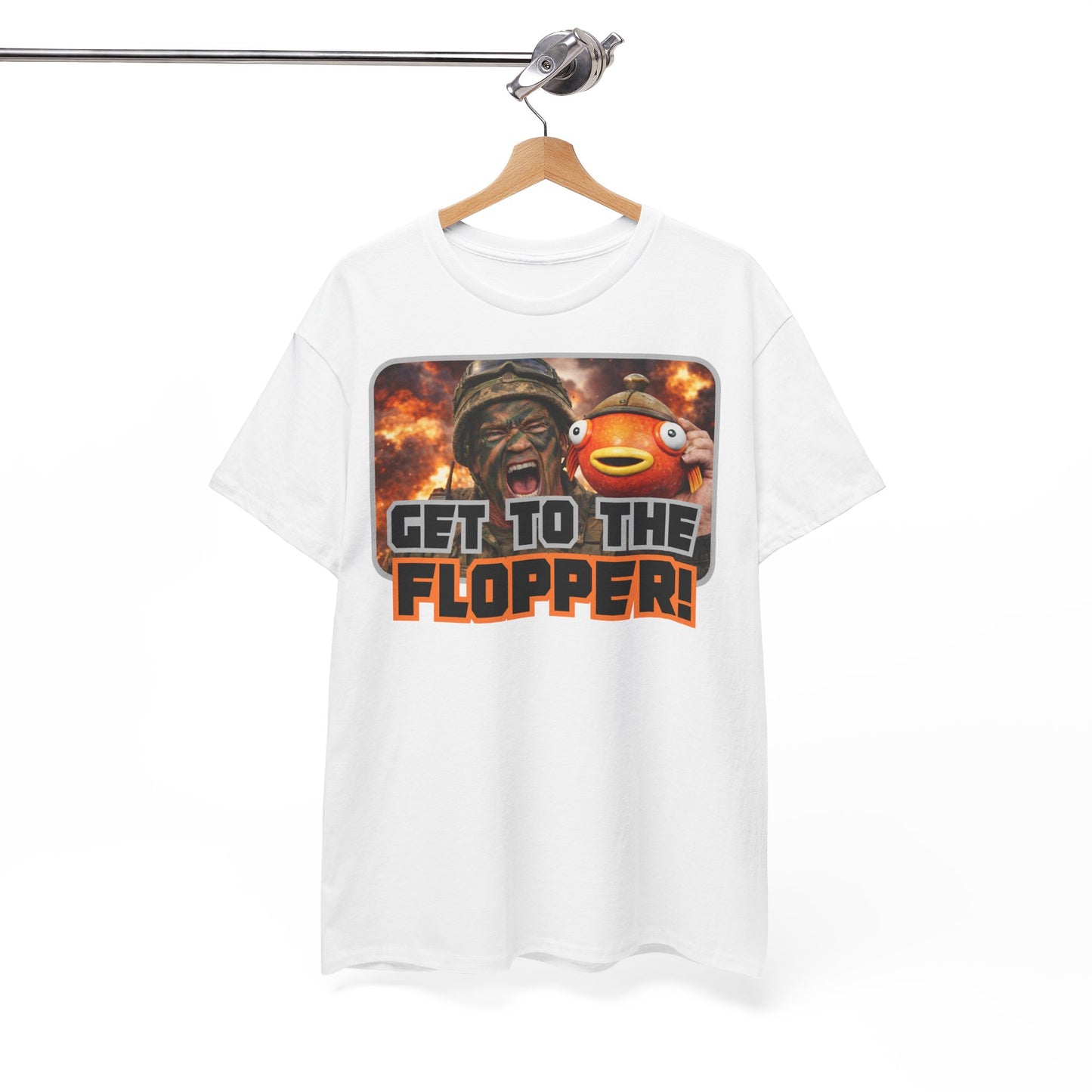 "Get To The Flopper!" Funny Unisex Heavy Cotton Tee