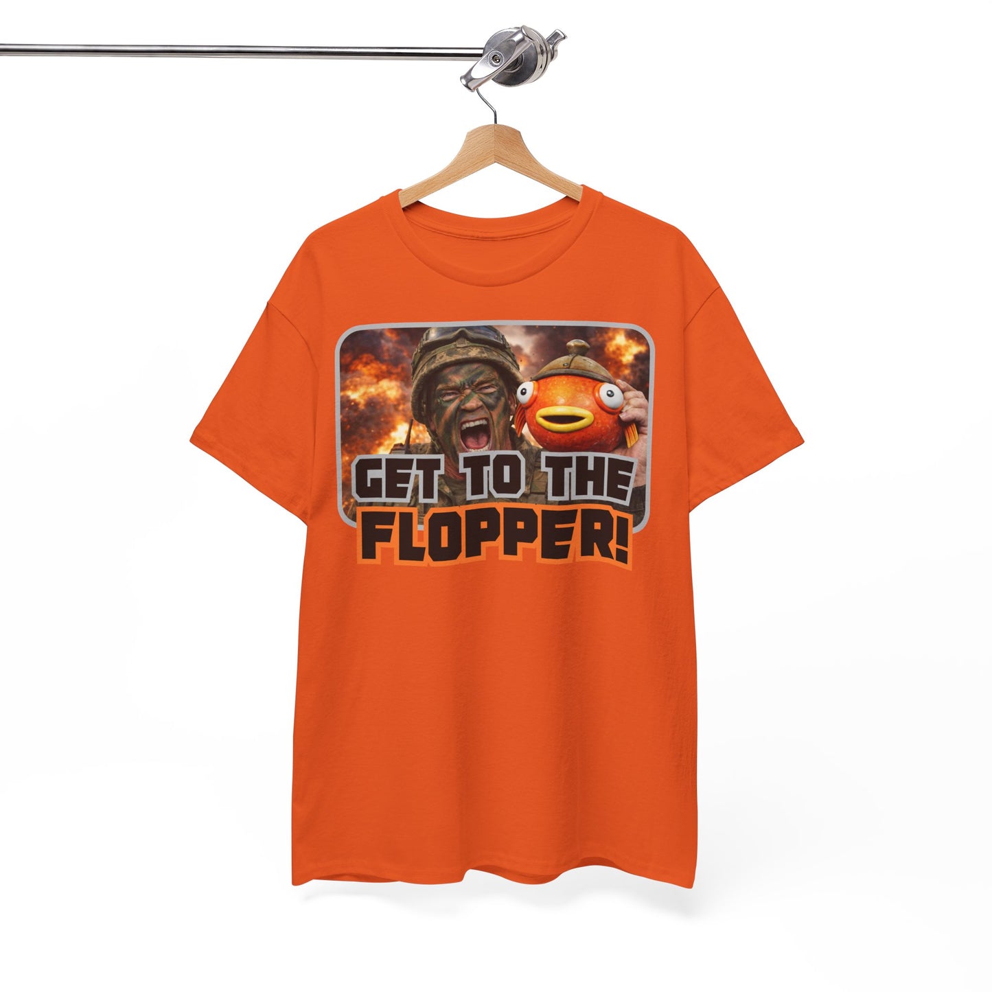 "Get To The Flopper!" Funny Unisex Heavy Cotton Tee