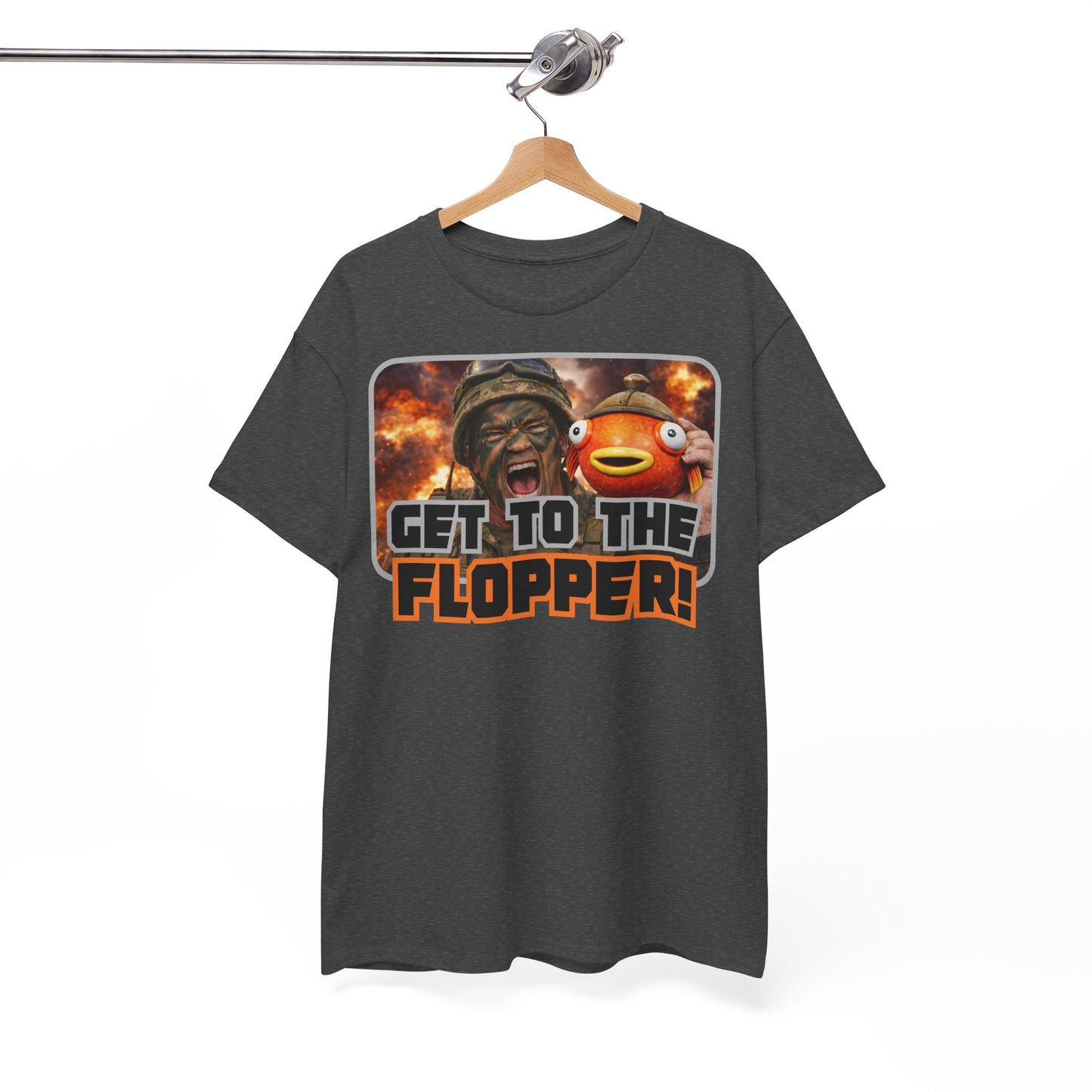 "Get To The Flopper!" Funny Unisex Heavy Cotton Tee