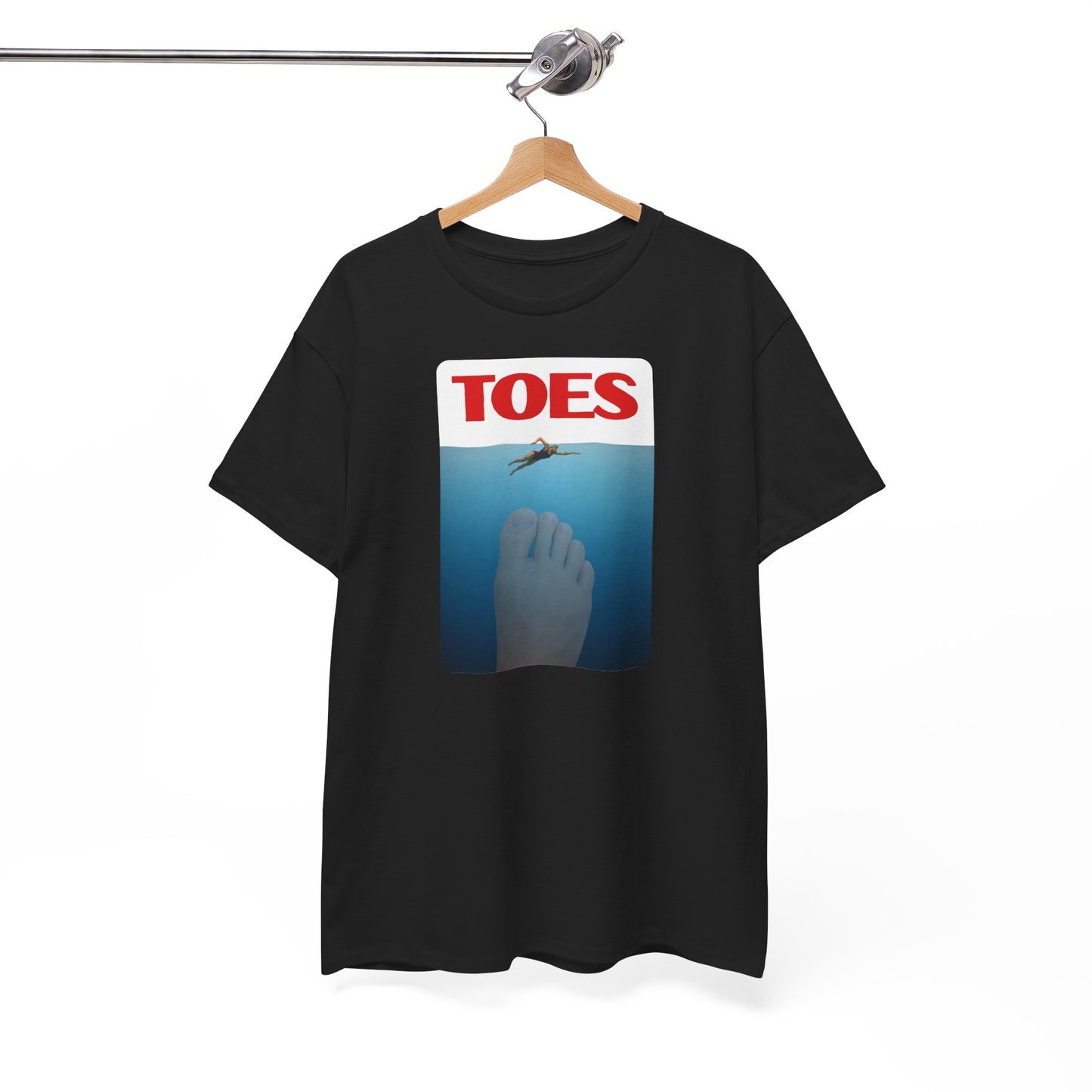 "Toes" (Jaws) Funny Unisex Heavy Cotton Tee