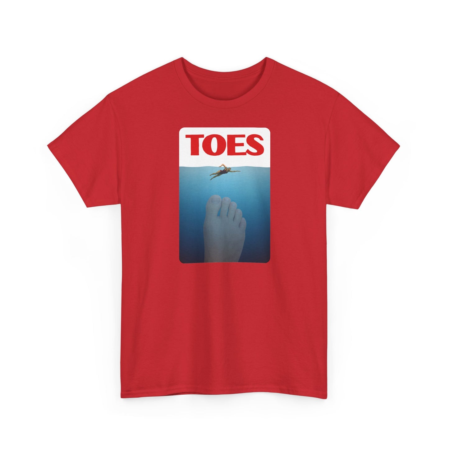 "Toes" (Jaws) Funny Unisex Heavy Cotton Tee