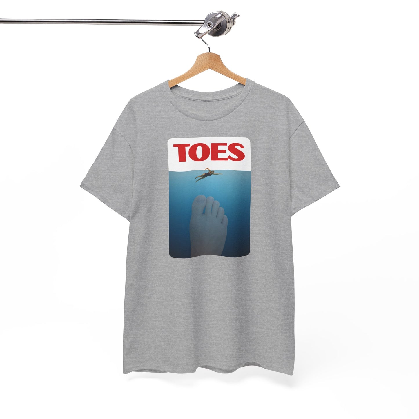 "Toes" (Jaws) Funny Unisex Heavy Cotton Tee