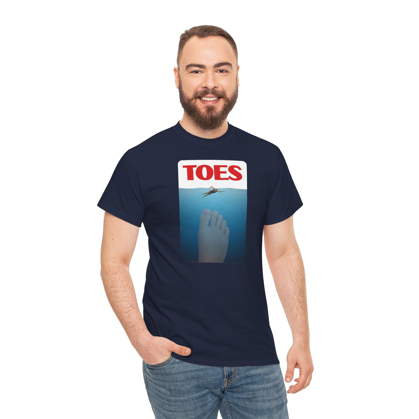 "Toes" (Jaws) Funny Unisex Heavy Cotton Tee