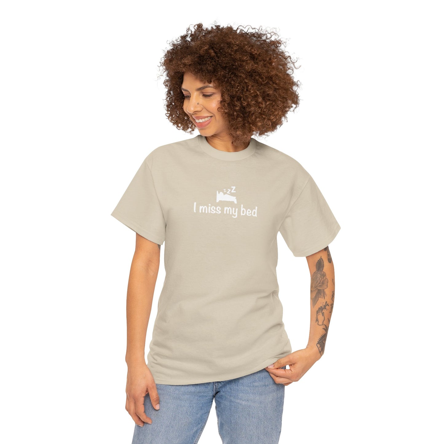 "I Miss My Bed" Funny Unisex Heavy Cotton Tee