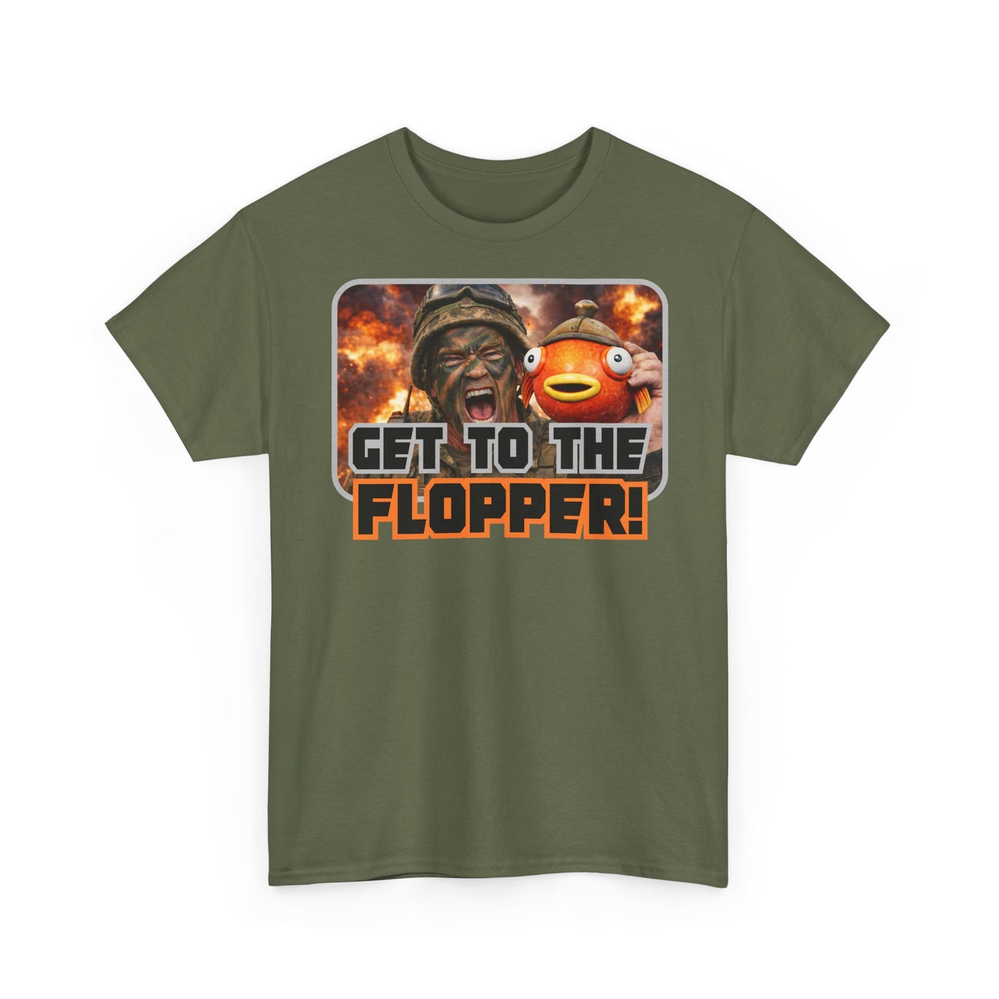 "Get To The Flopper!" Funny Unisex Heavy Cotton Tee