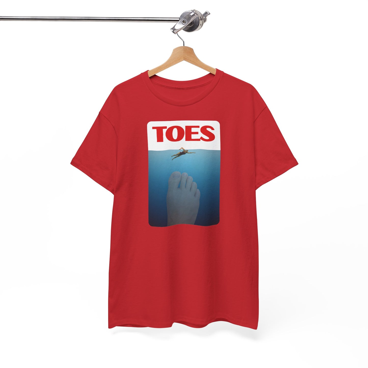 "Toes" (Jaws) Funny Unisex Heavy Cotton Tee