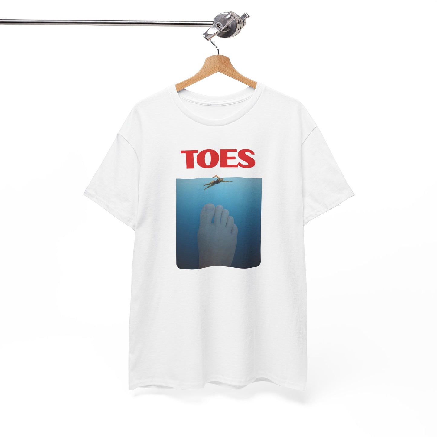 "Toes" (Jaws) Funny Unisex Heavy Cotton Tee