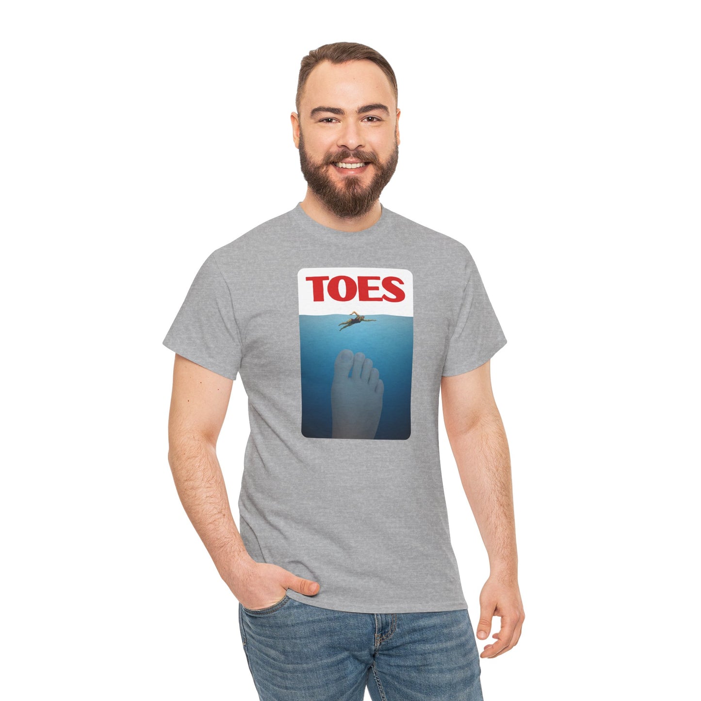 "Toes" (Jaws) Funny Unisex Heavy Cotton Tee