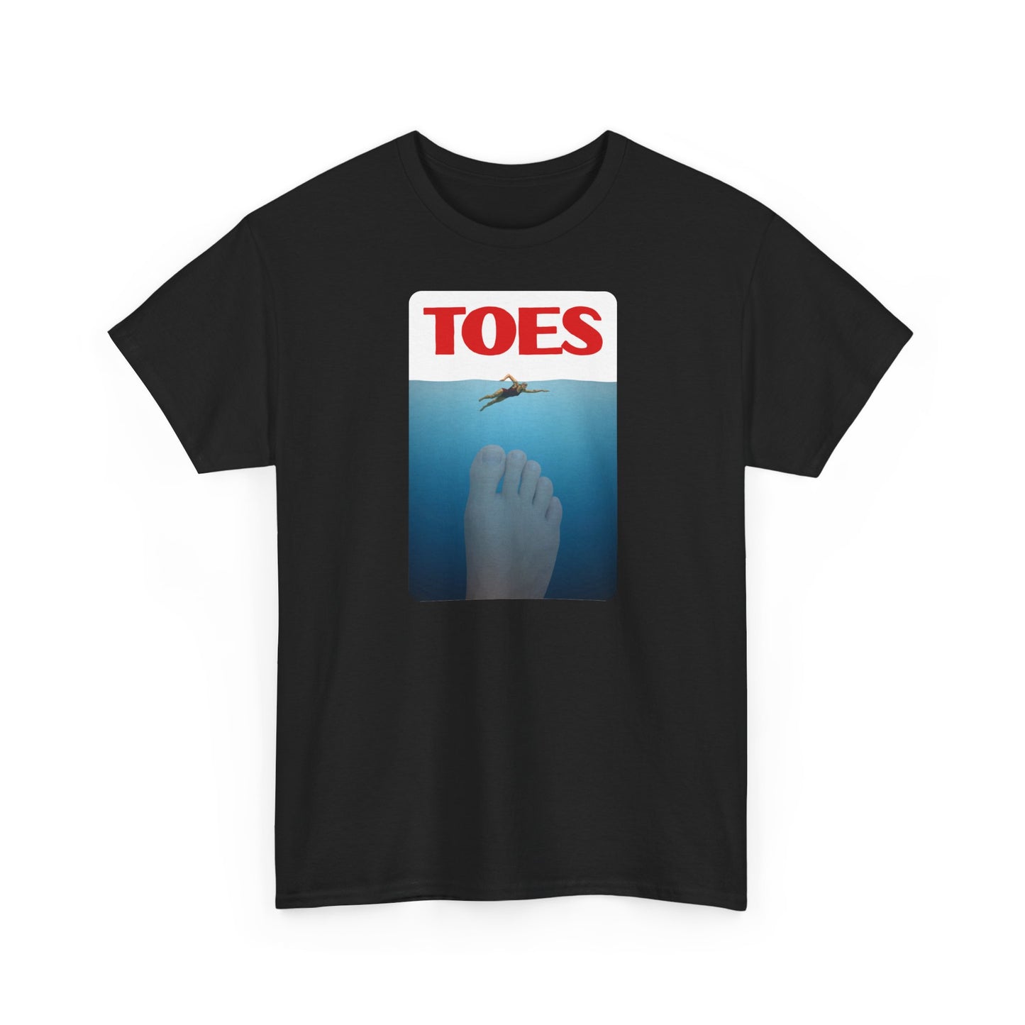 "Toes" (Jaws) Funny Unisex Heavy Cotton Tee