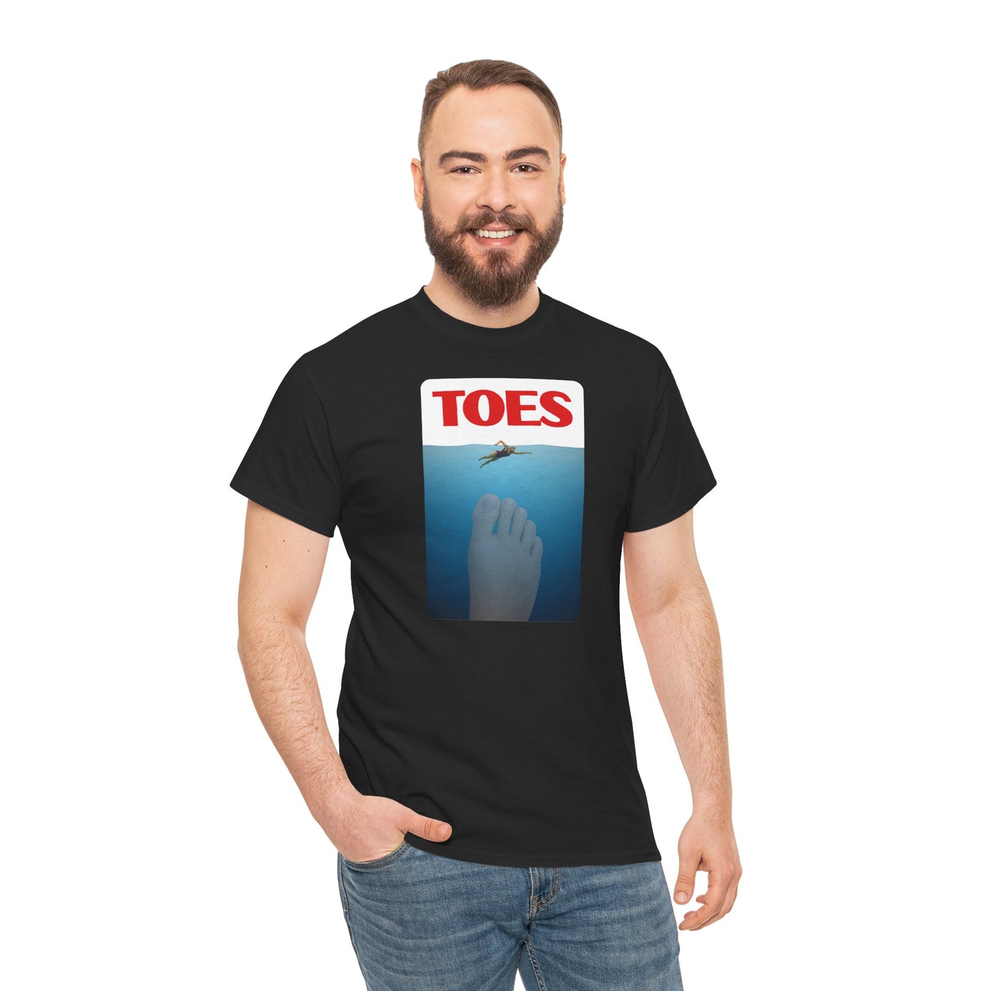 "Toes" (Jaws) Funny Unisex Heavy Cotton Tee