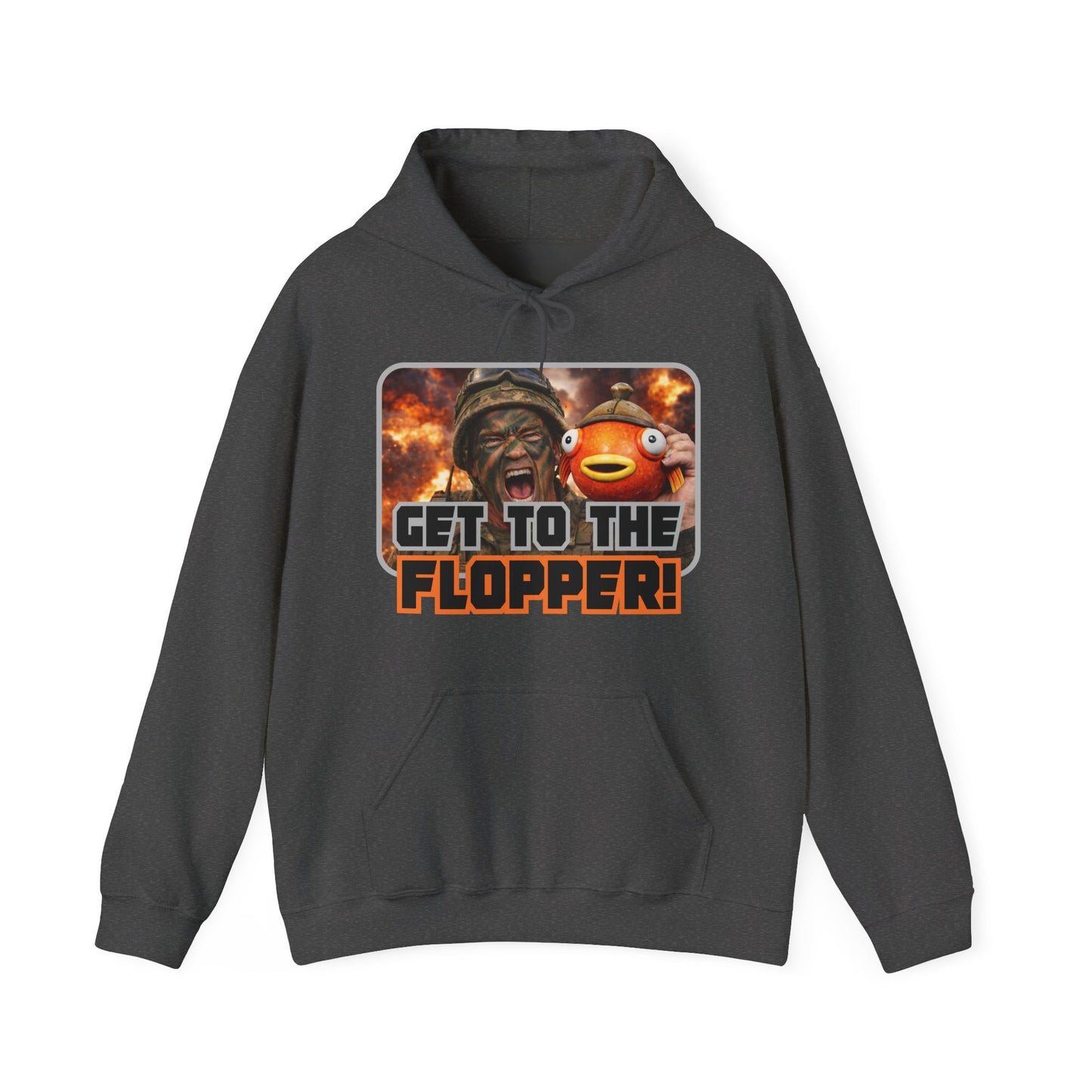 "Get To The Flopper!" Funny Unisex Heavy Blend™ Hooded Sweatshirt